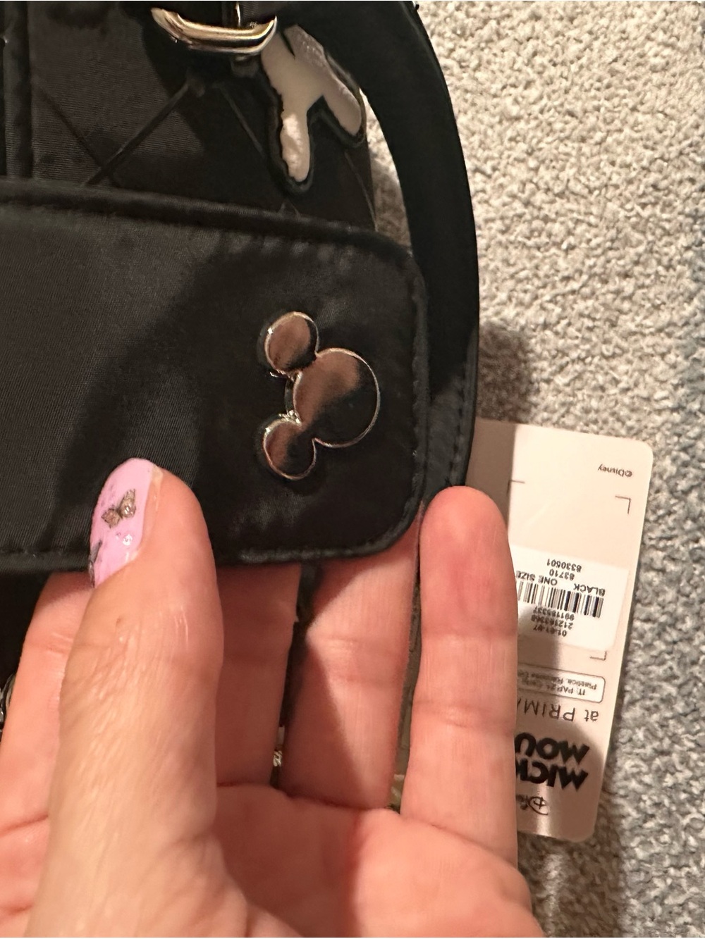 NWT Disney x Primark Black mini crossbody pouchette with White Glove Details - Picture 6 of 10
